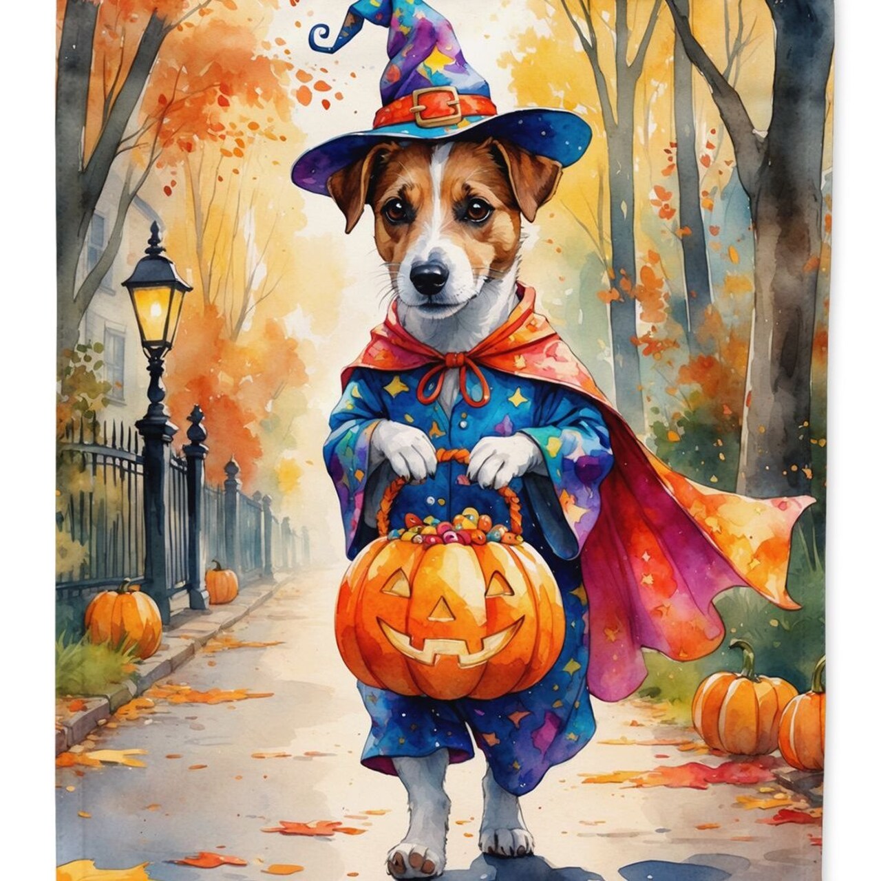Edge Collections - 11.25" X 15.5" - Multicolor - Jack Russell Terrier Halloween Garden Flag - 1 Piece
